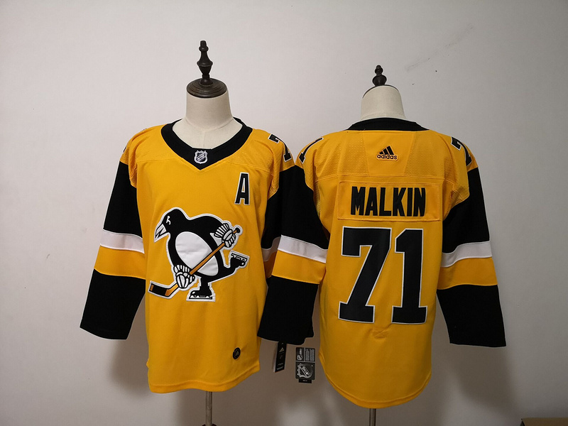 Men's Pittsburgh Penguins Evgeni Malkin #71 Gold Jersey
